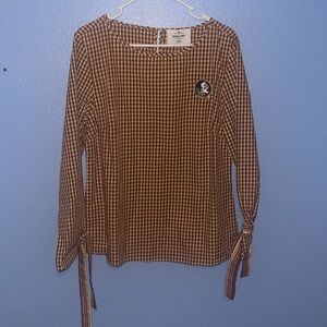 New EMERSON STREET FSU Seminoles Oversized Gingham Tunic Top Medium. Y